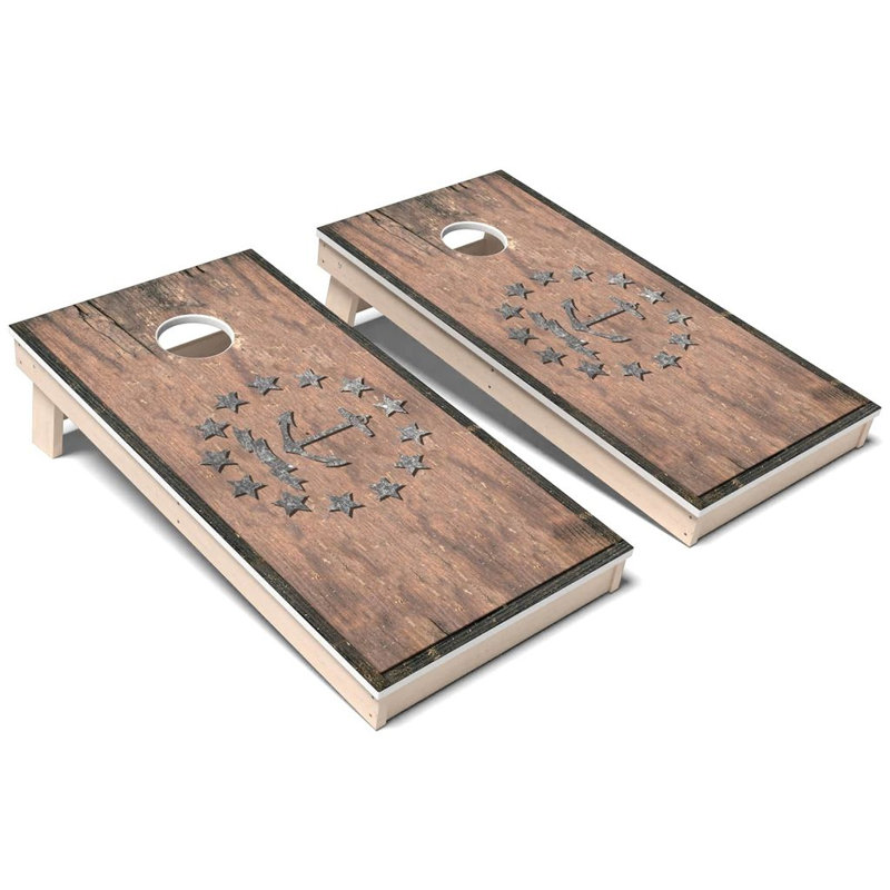 Ensemble de planches de cornhole composites rétro toutes saisons Rhode Island, AUCUN accessoire