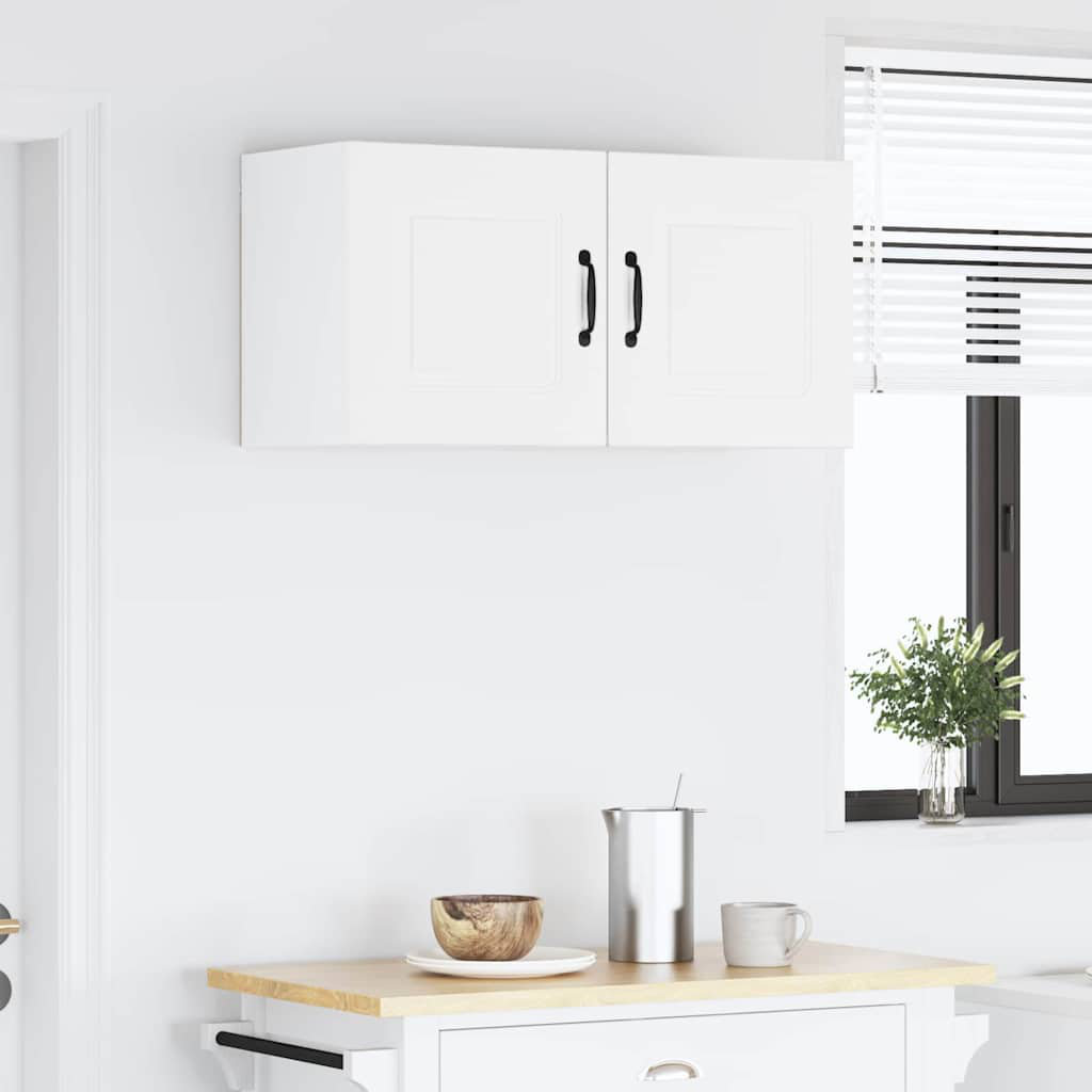 VIDAXL Kalmar 2 Door High Gloss White Wall Kitchen Cabinet - Image 2