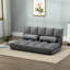 Fauteuil de lit gris pour le plancher - convertible pliant avec dossier et appui-tête réglables, 2 coussins, peu encombrant, gris et efficace