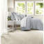 Ensemble de literie en coton très grande pièce, courtepointe brodée bleue avec taies décoratives