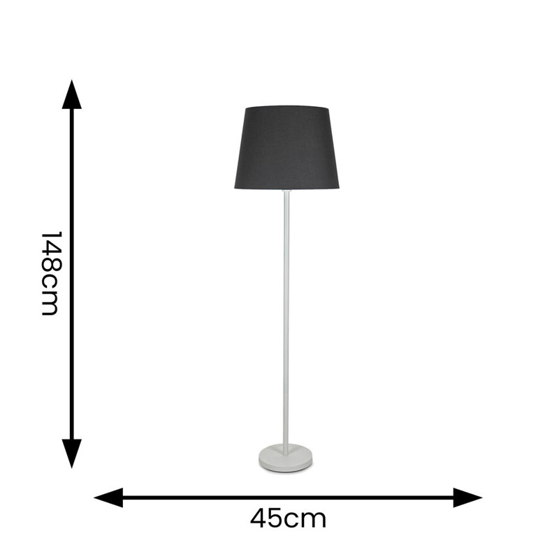 Romeir 148cm Matte Traditional Floor Lamp, Black