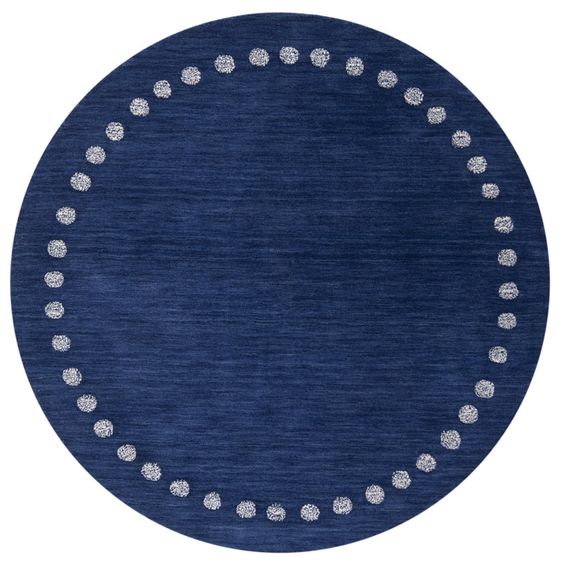 Antaeus Kids hand-woven wool rug, Rond 7 pi, Marine