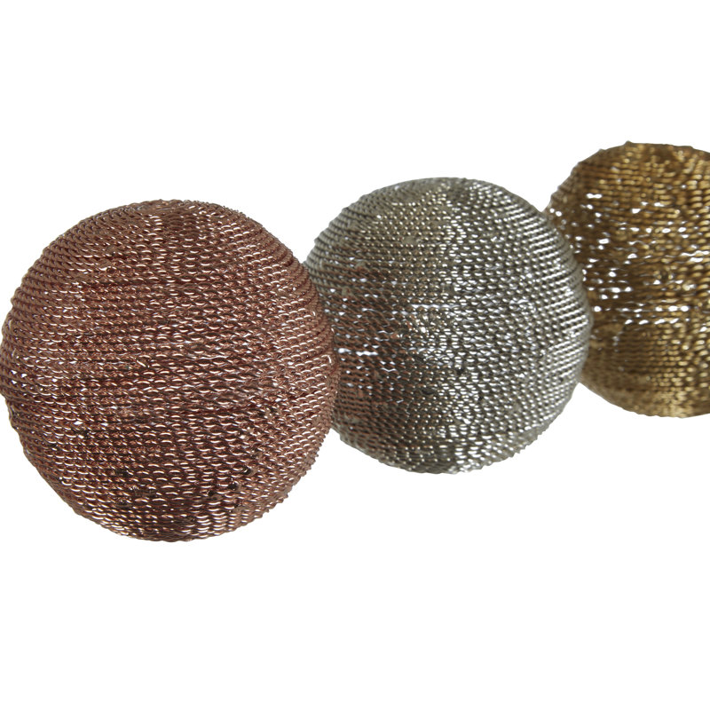 Dunnigan Abstract Figurines & Sculptures, Metallic Gold/Silver/Rose Gold, 8cm H x 8cm W x 8cm D