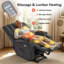 Fauteuil inclinable électrique inclinable 27,2 po avec massage et chaleur, tissu-1820349050