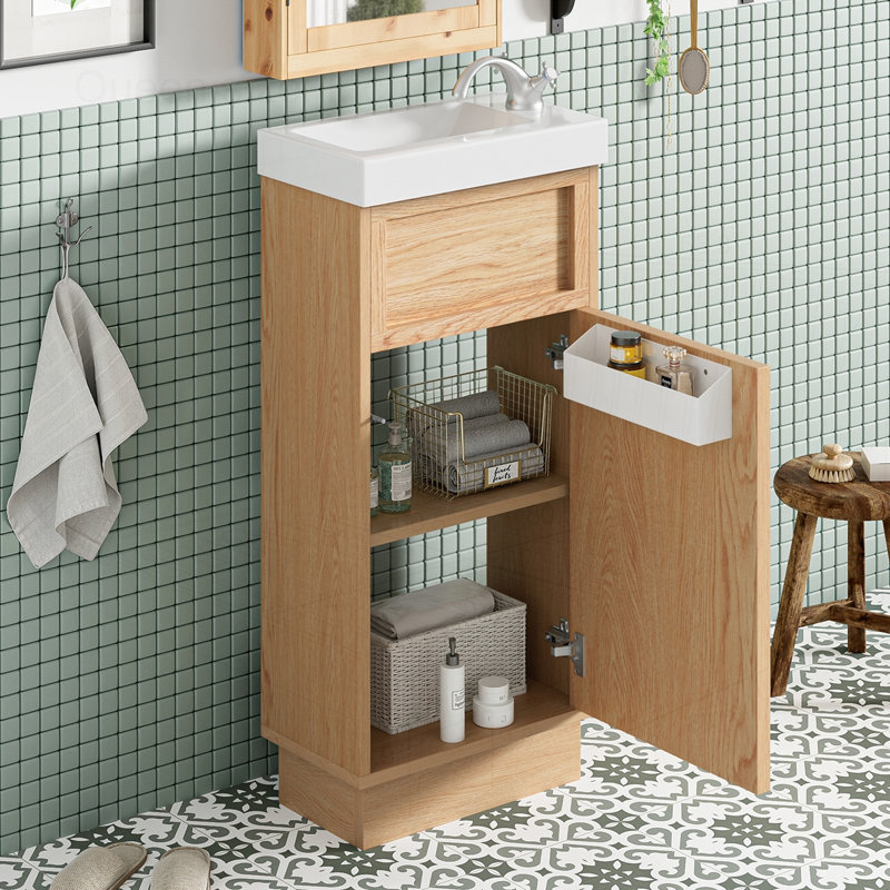Meuble-lavabo 15,75 po avec lavabo réversible en résine