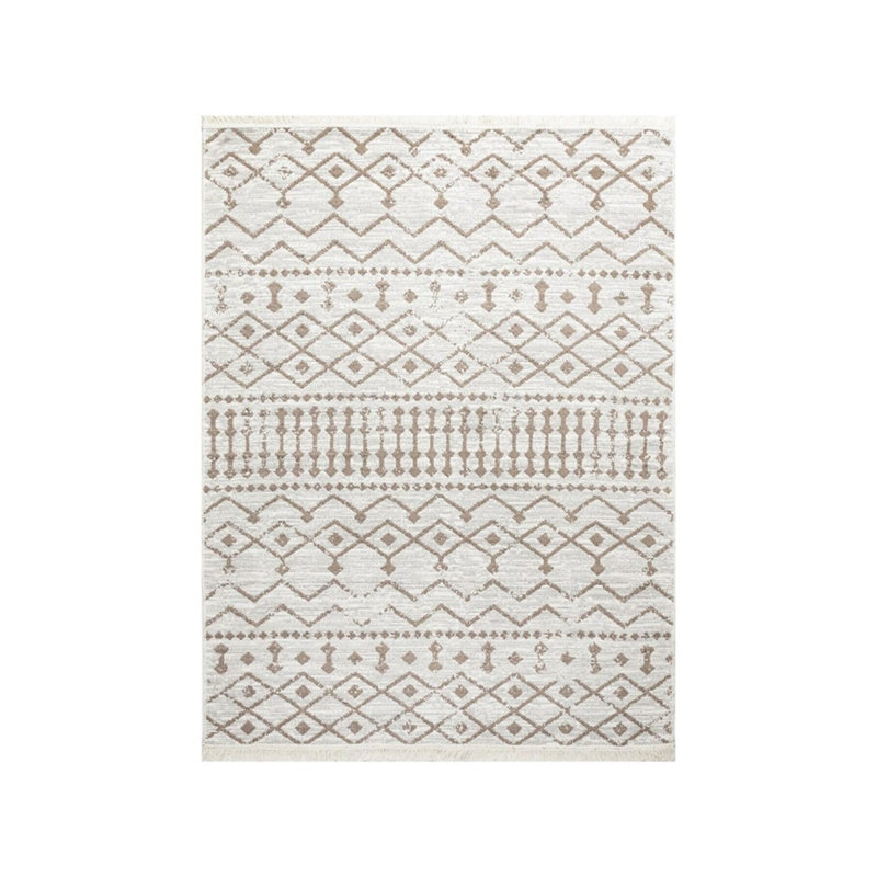 Guiseppe Reversible 100% Cotton Area Rug, Beige, 31.5 x 59.1 inches | 4 mm Thickness, 35.3 oz/sq yd | Antibacterial, Machine Washable, Perfect for Living Room & Bedroom | Soft, Durable, Elegant Design