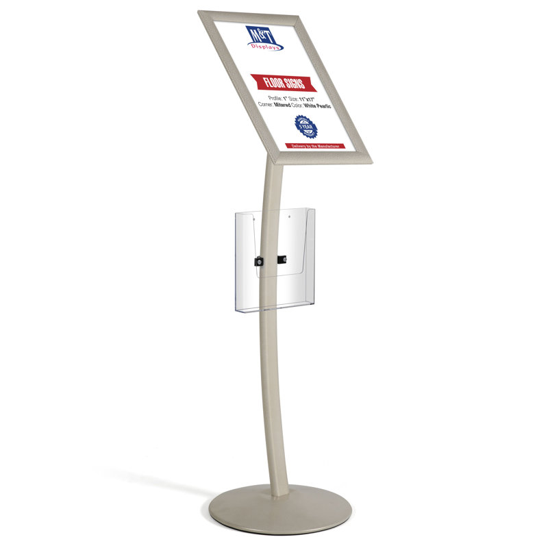 Porte-affiche piédestal, Blanc nacré