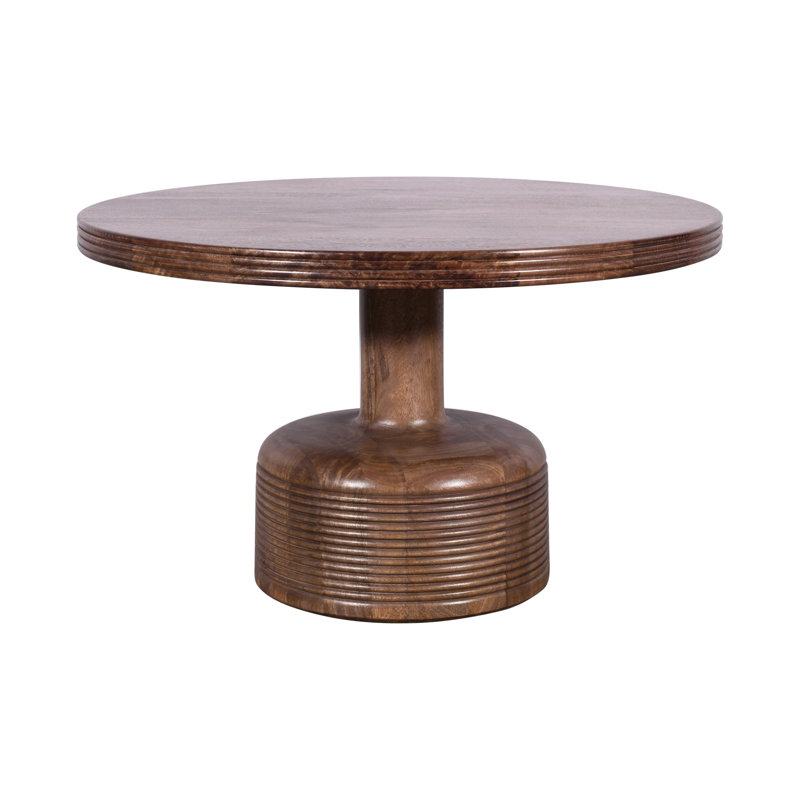 Table basse à piédestal en bois massif Rafaella