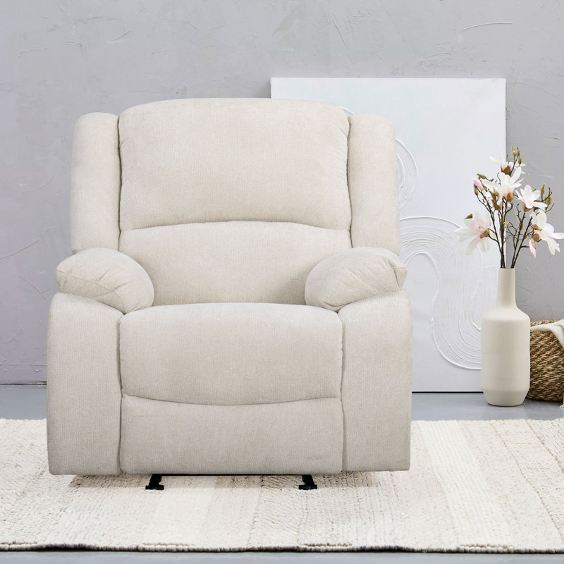 Roundhill Furniture Blitz Transitional Manual Recliner, Beige