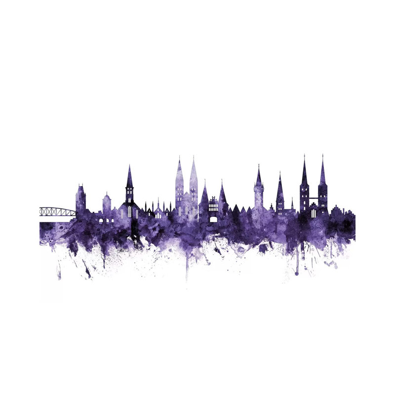 Lubeck, Germany Skyline by Michael Tompsett - Wrapped Canvas Gallery-Wrapped Canvas Giclée, 20.32 cm H x 30.48 cm W