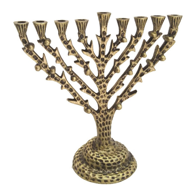 Menora de conception d’arbre tacheté, H 8 po x l 8 po x P 3 po, Argent