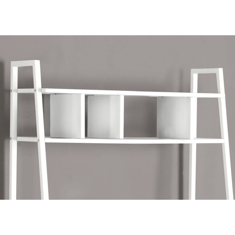 White Metal and MDF 60.25" Tall Computer Desk