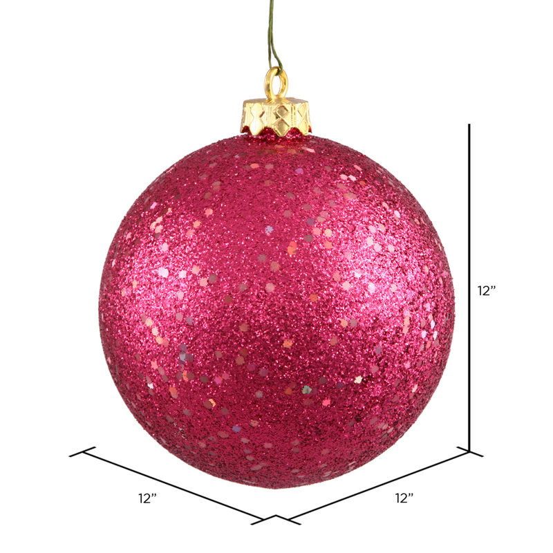 Solid Ball Ornament, 12" H x 12" W x 12" D, Wine