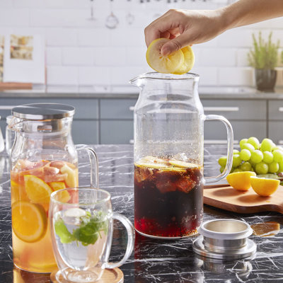 2 Liter 68 Oz Glass Pitcher With Lid And Spout, Water Pitcher For Fridge, Glass Carafe For Hot/Cold Water, Large Iced Tea Pitcher For Coffee, Juice An -  Hokku Designs, 8786B9C055B64D04AC559BDB7CA6E5E4