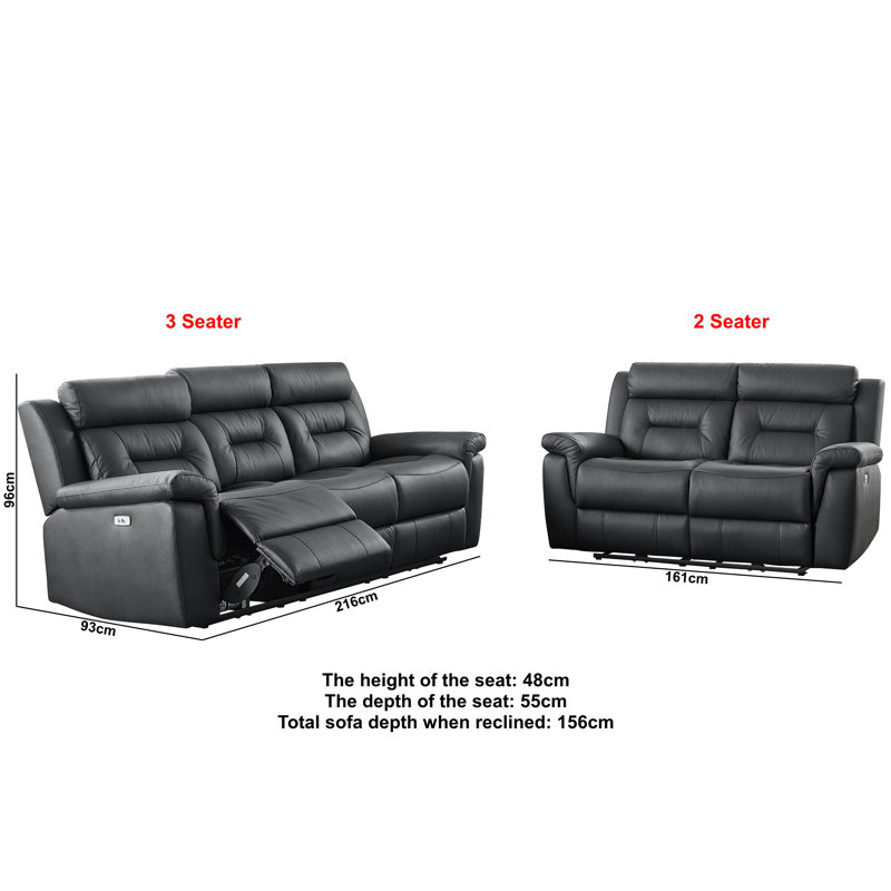 Demea 3+2 Genuine Leather Electric Recliner