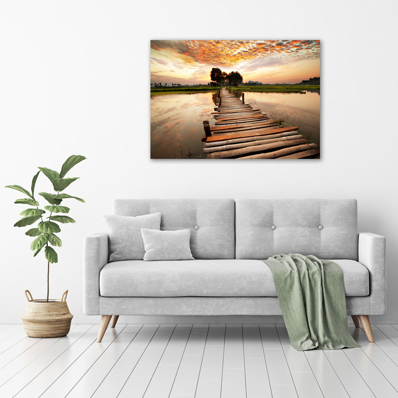 Wooden Bridge - Wrapped Canvas Print