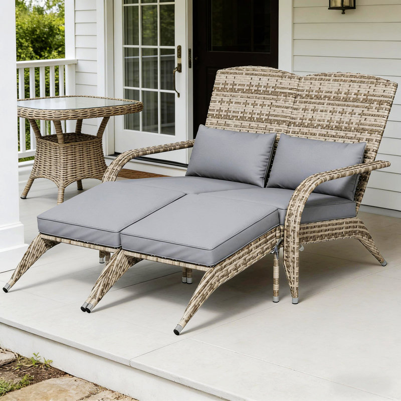 Chaise longue d'extérieur avec dossier haut, Gris, Yellow