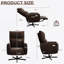 Fauteuil inclinable électrique pivotant, inclinable électrique avec charge USB et de type C, fauteuil d'appoint pivotant en velours pivotant à 360 °, pour le bureau à domicile et le salon, assemblage facile, café-1552142292