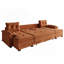 Canapé-lit 109,5 po en forme de U avec lit escamotable, canapé-lit convertible 2 en 1 avec accoudoirs amovibles et ports USB, canapé modulaire surdimensionné avec méridienne pour salon / appartement, orange