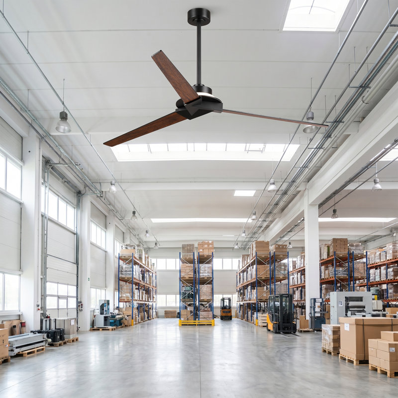 70" Modern Large Propeller LED Ceiling Fan With Light And Remote Control, Double-Sided Blades, 8-Speed Reversible DC Motor