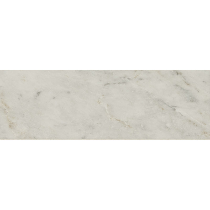 Castella de Blanc 4 in. x 12 in. Honed Marble Subway Wall Tile