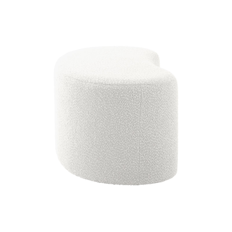 Ada 43cm Wide Novelty Solid Colour Pouffe Ottoman, White