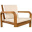 Ensemble repas d'extérieur 7 pièces avec table en bois d'acacia massif, coussins amovibles résistants à l'eau et chaises à accoudoirs modernes pour le patio, la cour ou le jardin.-129673865