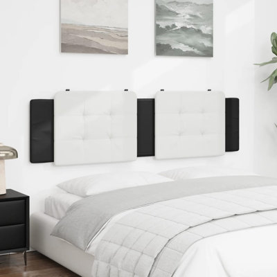 Coussin de tête de lit vidaXL en similicuir noir et blanc de 183 cm Zadar