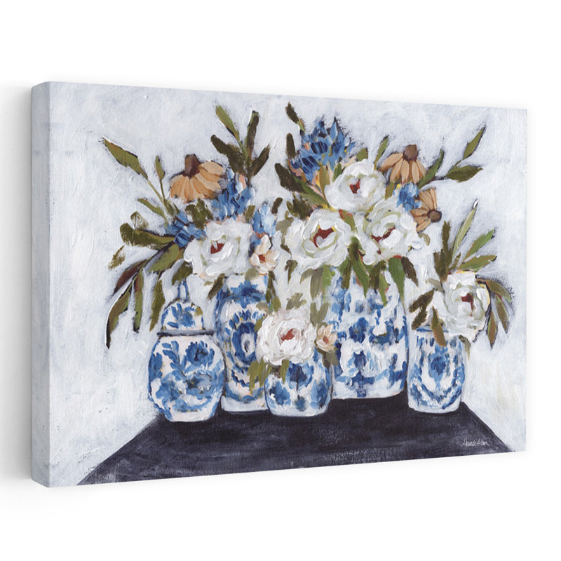 Southern Charm - Nature morte contemporaine fleurs fleurs blanches, H 40 po x l 60 po