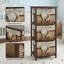 Jhavon 3-Drawer Wooden Cabinet with Wicker Storage Baskets and Brown Bear Design Christmas Gift