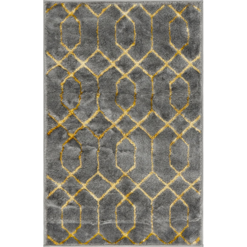 Tapis gris / doré Glam, Rectangle 2 pi x 3 pi 1 po