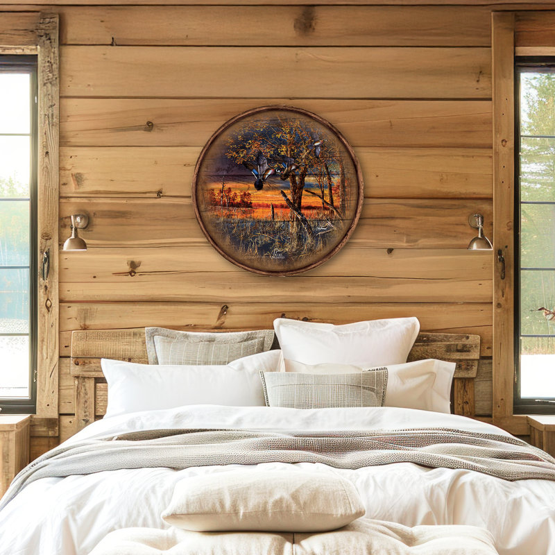 Retour au refuge, panneau mural rond en bois de 53 cm (21 po)