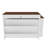 Kitchen Island with Extendable & Rotating Table, MDF with Walnut Veneer Retro Design, 4 Drawers & Glass Door Cabinets with Built-in Socket, Expandable Dining Station for 2-4 Person