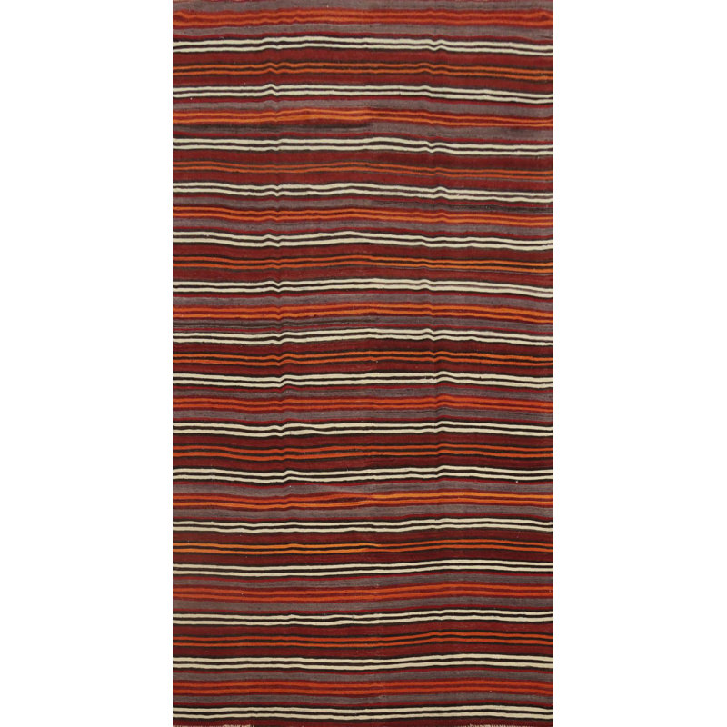 Tapis rayé en laine 5 x 5