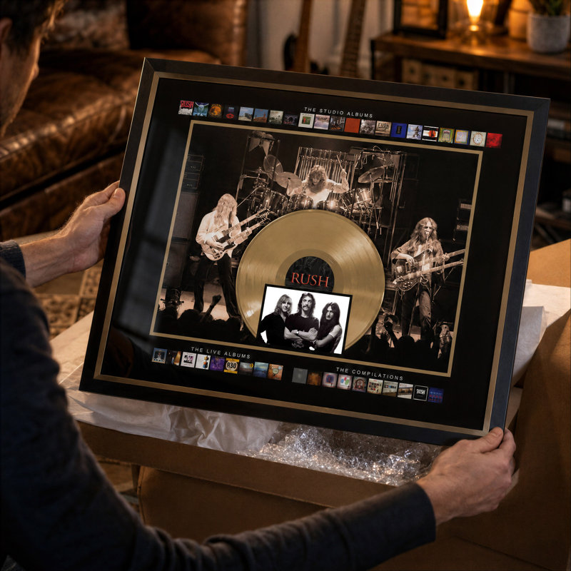 Rush, collection d'albums encadrés avec 45 disques