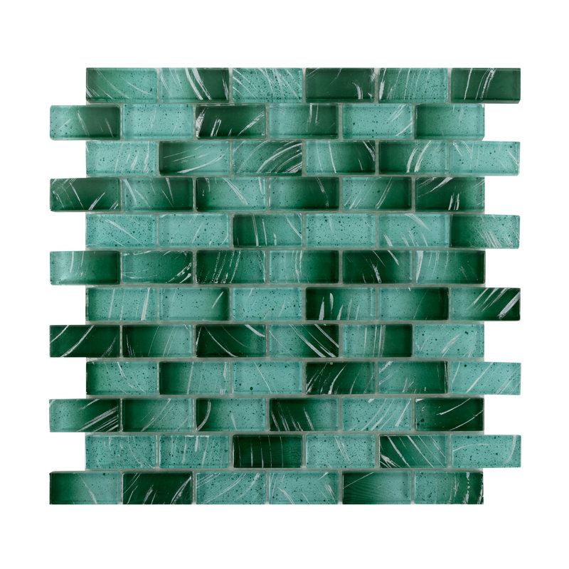 Artista 1" x 2" Glass Tiles, Silver Lagoon