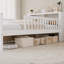 Lit simple avec support de tête de lit, deux tiroirs sous le lit et trois barrières de sécurité, blanc, aucun lit pour enfant requis-1894063750