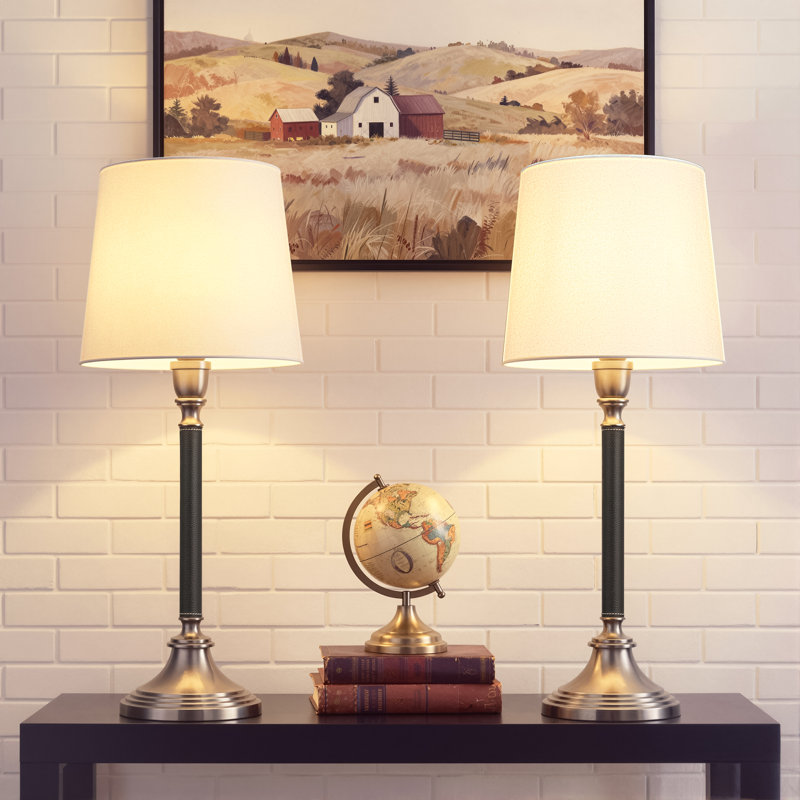 Ensemble de lampe de table en métal 25,6 "pour le salon, la chambre à coucher et la table de chevet