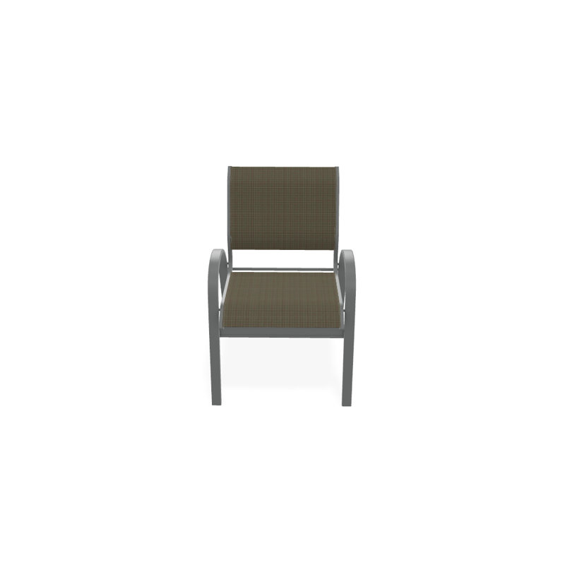 Chaise de patio empilable Hiraku, Tweed Sunbrella® brun, Graphite texturé