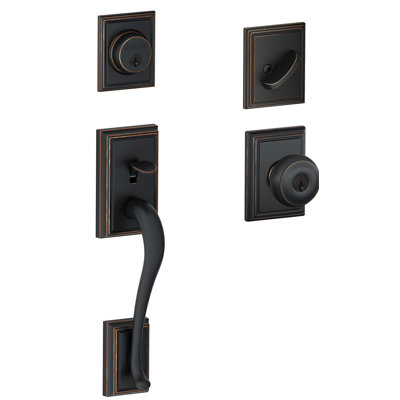 Addison Handleset with Deadbolt and Georgian Door Knob and Rosette