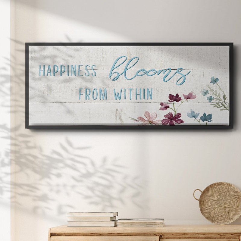 Happiness Blooms - toile encadrée, H 20 po x l 50 po