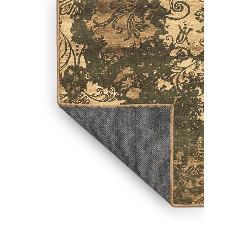 Tapis crème / noir / brun en laine / polyester tissé à la machine 2 pi x 3 pi Danziel