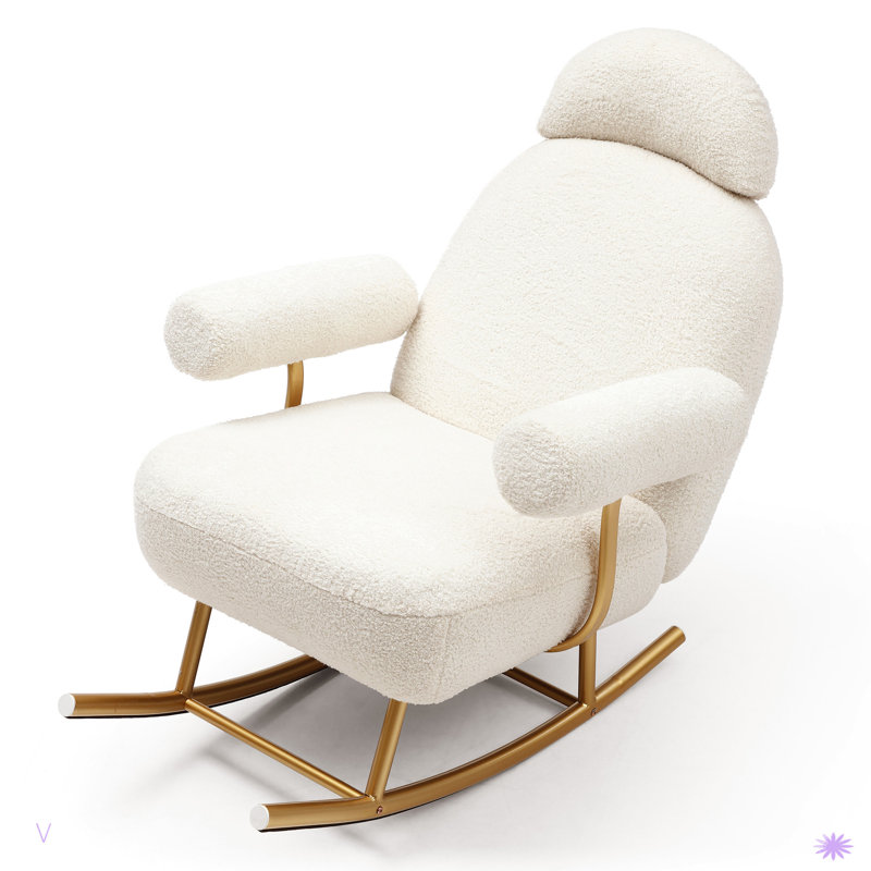 Chaise berçante moderne en sherpa et fauteuil berçant rembourré Accent