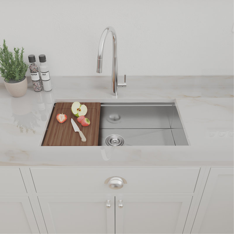 32 X 18 Inch Undermount Workstation Sink, Stainless Steel Single Bowl Kitchen Sink 18 Gauge