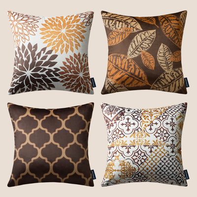 Housse de coussin décoratif à motif géométrique de 20 po Leaf
