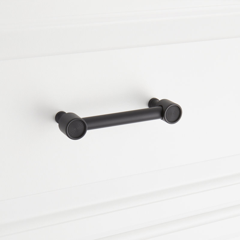 Poignée d'armoire texturée 3-3 / 4 po Orwell Radial, Matte Black