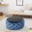 Dark Blue Modern With Button- Upholstery And Strong Tempered Glass, 29.42" W X D 14.91" H Velvet Embellishment, Blue, Glass Top, Class, 30" 14.5