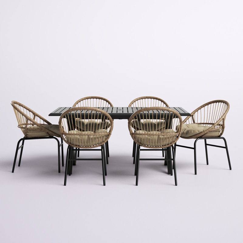 Ensemble de salle à manger 7 pièces avec coussin Ambri