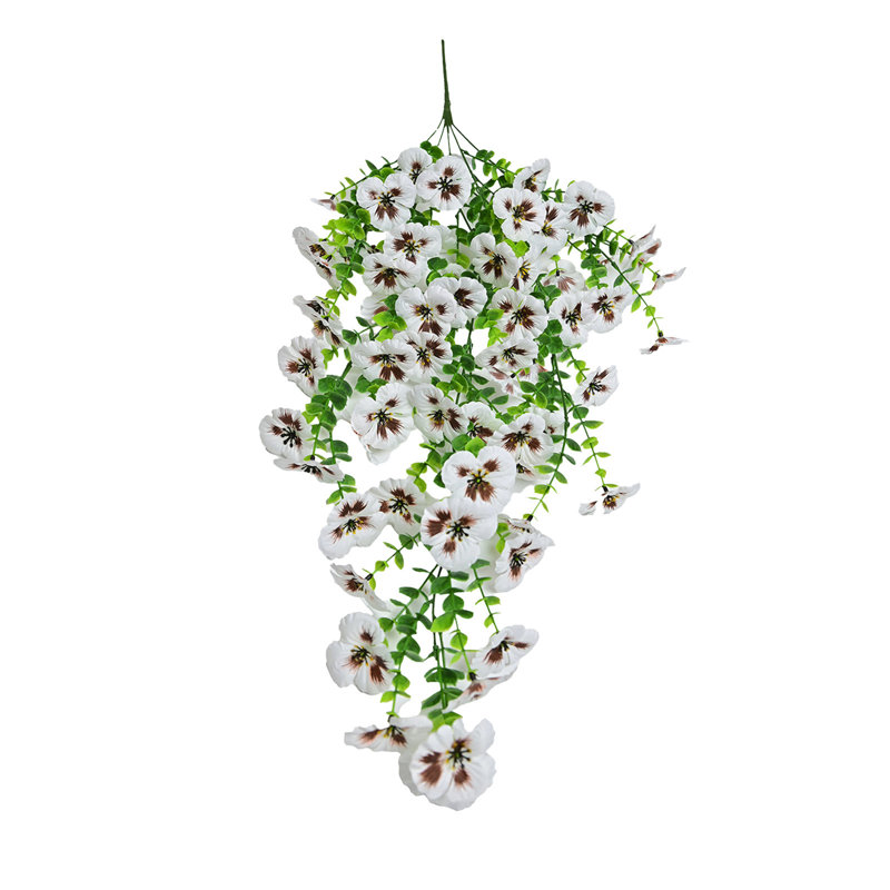  Fleurs artificielles artificielles en soie artificielle, Blanc