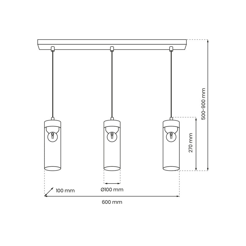 Elica 3 - Light Black Kitchen Island Pendant